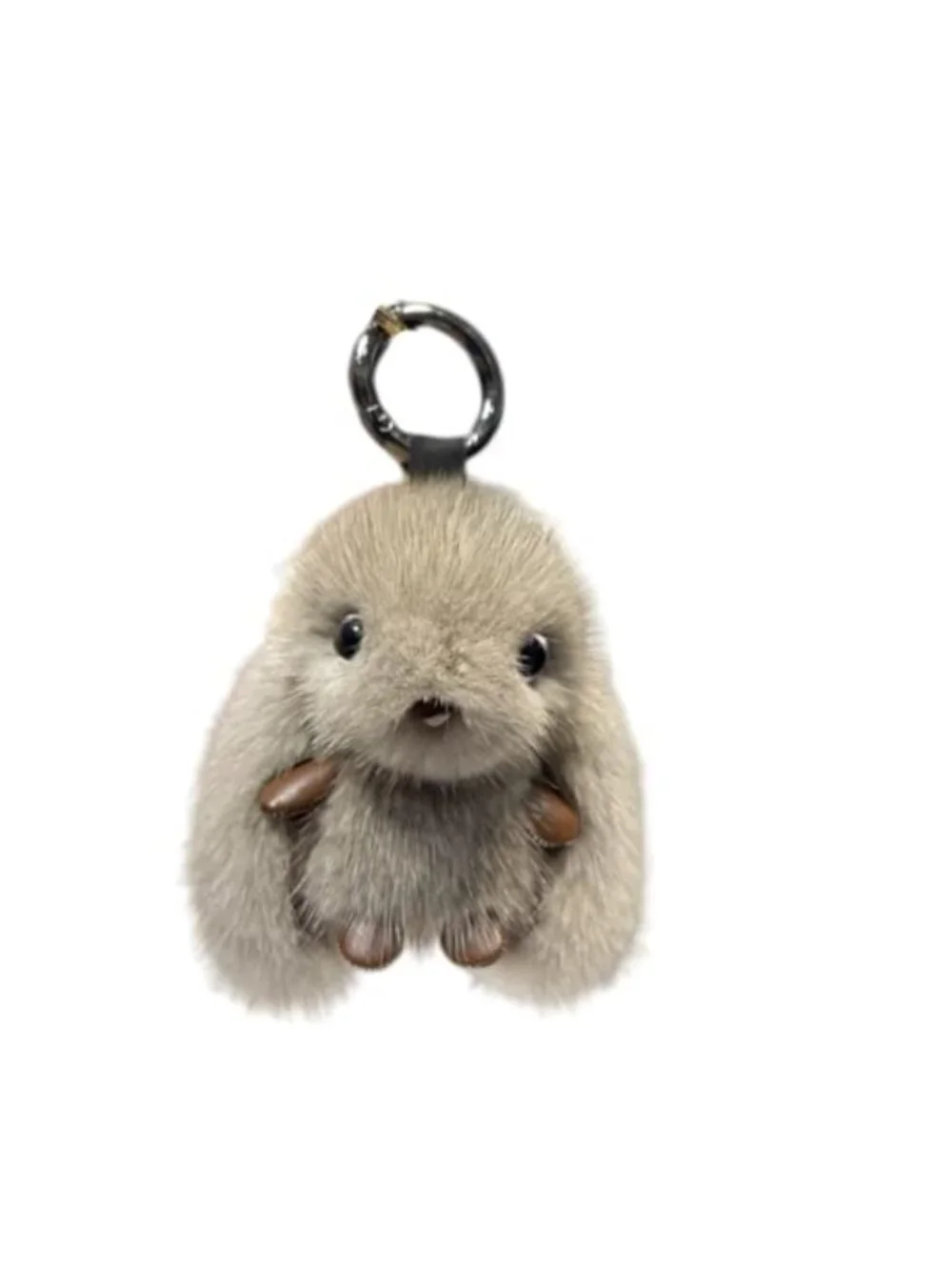 Fluffy Long Ears Bunny Keychain Plush Rabbit Key Ring Bag Charm Purse Pendant